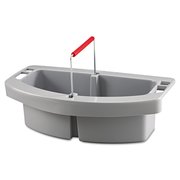 Rubbermaid Commercial Maid Caddy, 2-Compartment, 16w x 9d x 5h, Gray FG264900GRAY